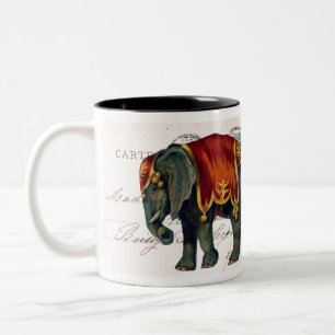 Vintager Circus Elephant Zweifarbige Tasse