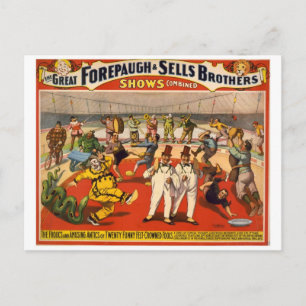 Vintager Circus Forepaugh & Sells Postkarte