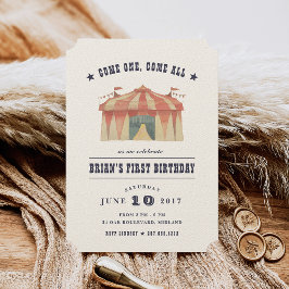 Vintager Circus Geburtstagsparty Einladung