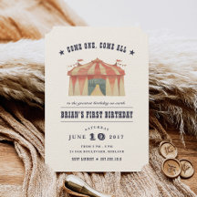 Vintager Circus Geburtstagsparty Einladung