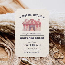 Vintager Circus Geburtstagsparty Einladung