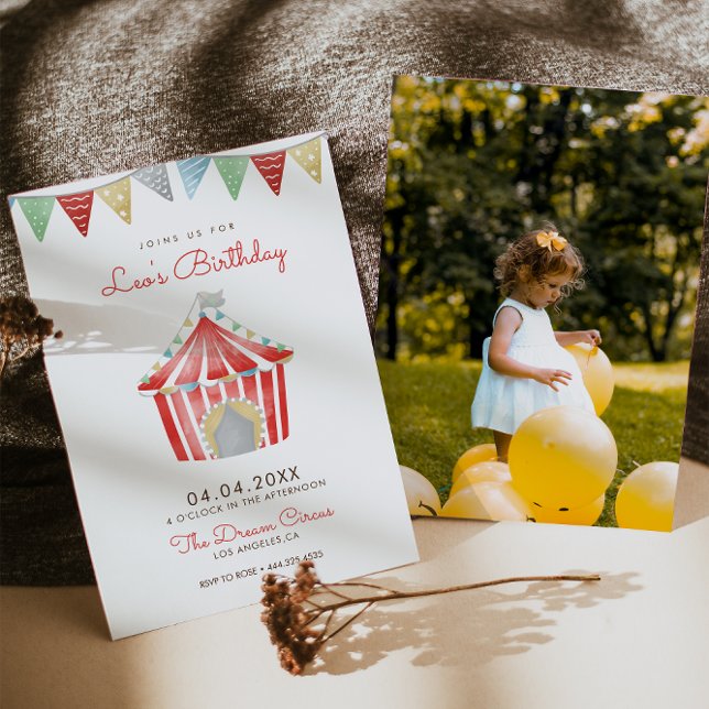 Vintager Circus Geburtstagsparty Einladung (Von Creator hochgeladen)