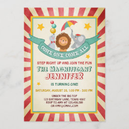 Vintager Circus-Karneval Einladung