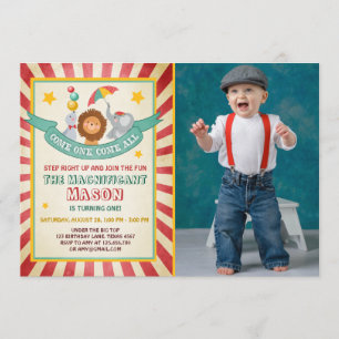 Vintager Circus-Karneval Einladung