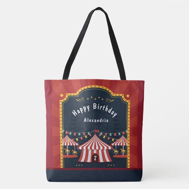 Vintager Circus Karneval Happy Geburtstag (Vorderseite)