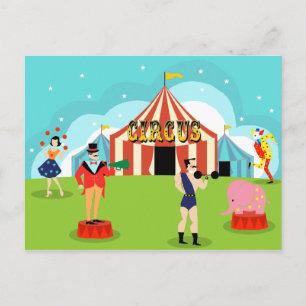 Vintager Circus Postkarte