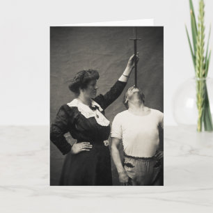 Vintager Circus Sideshow-Schwert-Schlucht-Freak Karte