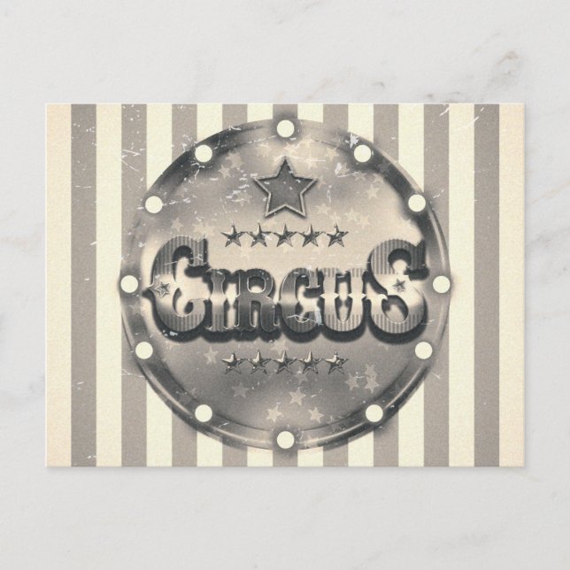 Vintager Circus Streifen Save the Date Party Ankündigungspostkarte (Vorderseite)