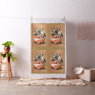 Vintager Citrus Bowl Tee Handtuch geschnitten und Stoff