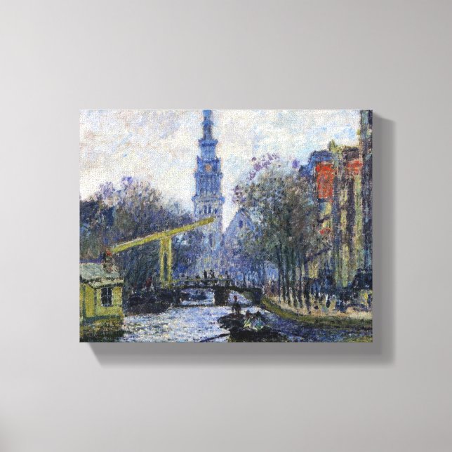 Vintager Claude Monet Canal in Amsterdam Leinwanddruck (Vorderseite)