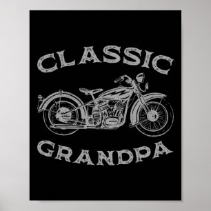 Vintager Clic Opa Funny Motorrad Graphic Men' Poster