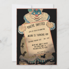 Vintager Clown mit benutzerdefinierbarer Party Ein Einladung