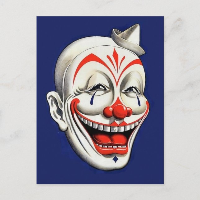 Vintager Clown Postkarte (Vorderseite)