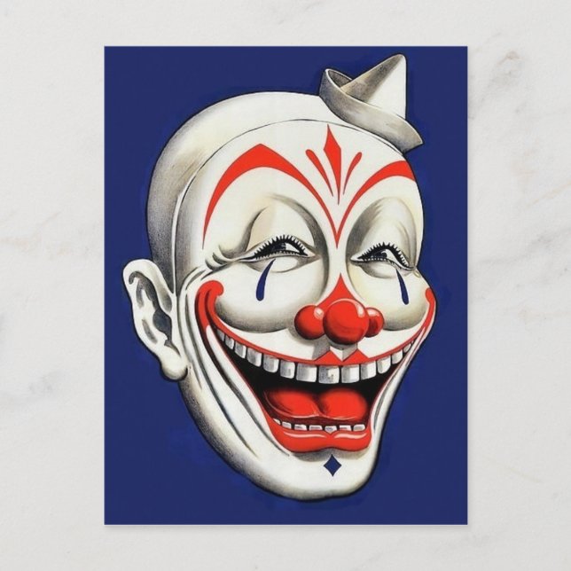 Vintager Clown Postkarte (Vorderseite)