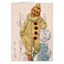 Vintager Clown Postkarte Digitale Kunst