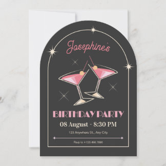 Vintager Cocktailspass Geburtstag Einladung