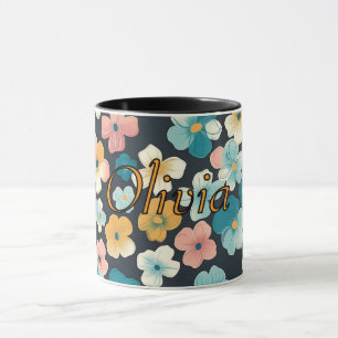 Vintager Coesscore Florals in Blau und Gelb Tasse