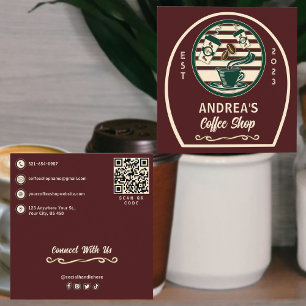 Vintager Coffee Company Shop Kundencode QR-Code Quadratische Visitenkarte