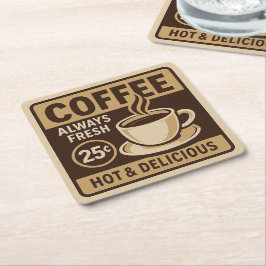Vintager Coffee Shop Drink Untersetzer