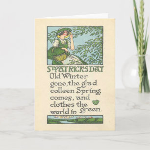 Vintager Colleen-Frühlings-Kleeblatt-St Patrick Karte