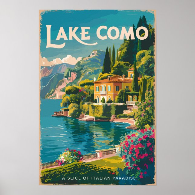 Vintager Comer See Poster (Vorne)