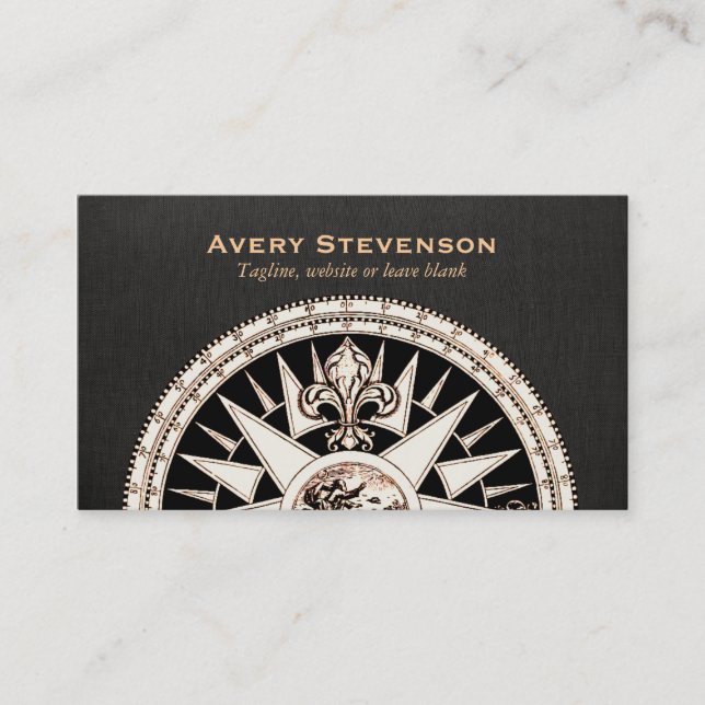 Vintager Compass Financial Advisor Visitenkarte (Vorderseite)