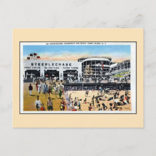 Vintager Coney Island Steeplechase Strandpromenade Postkarte