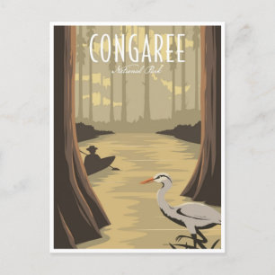 Vintager Congaree Nationalpark Süd Carolina Postkarte
