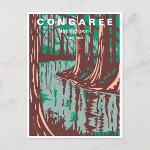 Vintager Congaree Nationalpark Süd Carolina Postkarte