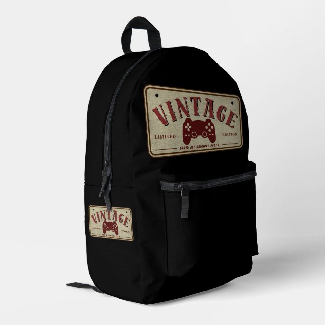 Vintager Controller Limited Edition Originalteile Bedruckter Rucksack (Rückseitige Ecke links)