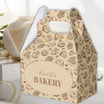 Vintager Cookies - Mustername personalisiert Geschenkschachtel<br><div class="desc">Elegante Vintage Bäckerei dankt Ihnen für die Kiste in beige-brauner Schokolade mit Kuchen,  Donuts und Keksen Sortiment Illustrationsmuster.         Einfach mit Ihrem (geschäftlichen) Namen und Text personalisieren!</div>