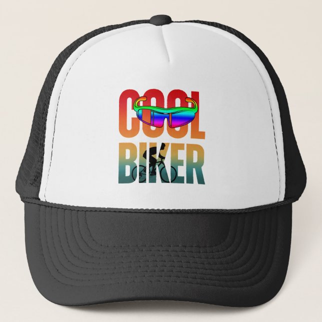 Vintager Cooler Biker Truckerkappe (Vorderseite)