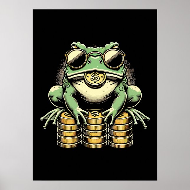 Vintager, Cooler Geldfrosch, Glückstoad, Jin Chan Poster (Vorne)