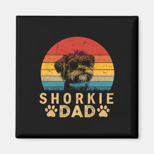 Vintager Cooler Shorkie Vater Hund liebt Paw Print Magnet