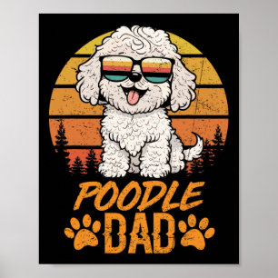 Vintager Cooler Wildspielzeug Poodle Vater Vaterta Poster