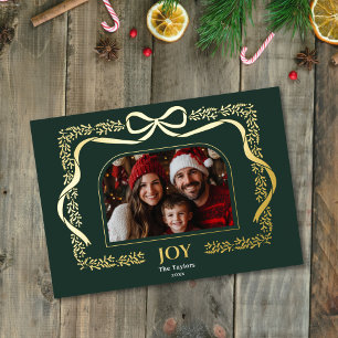 Vintager Coquette Bow Greenery Foto Rahmen Folieneinladung