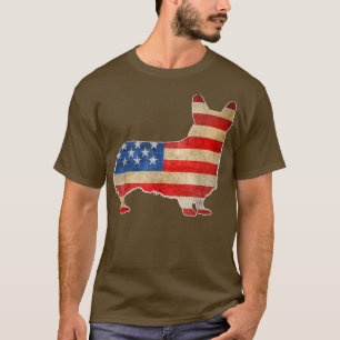 Vintager Corgi Dog American Flag 4. Juli T-Shirt