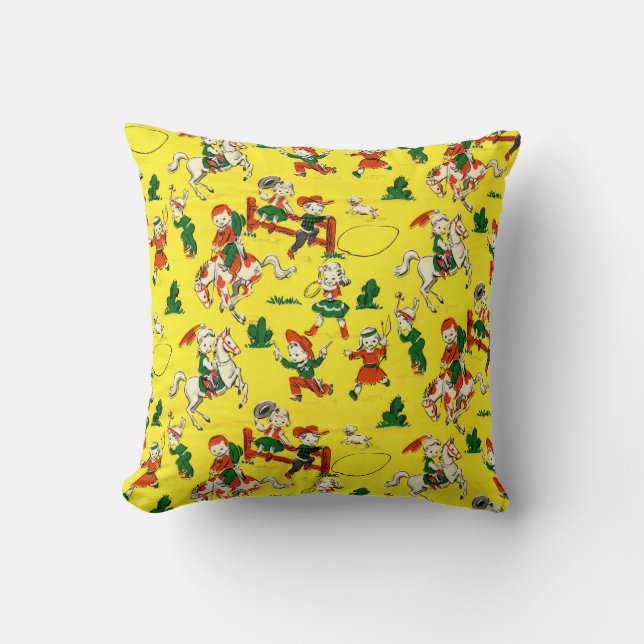 Vintager Cowboy - Cowgirls - Pferde - Kissen (Vorderseite)