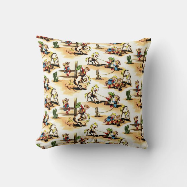 Vintager Cowboy - Cowgirls - Pferde - Kissen (Vorderseite)