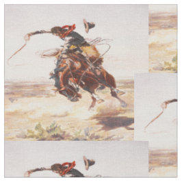 Vintager Cowboy, der sträubendes Gewebe A Stoff