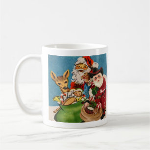 Vintager Cowboy Santa Eröffnungspaket Kaffeetasse