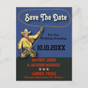 Vintager Cowboy Save the Date Ankündigungspostkarte