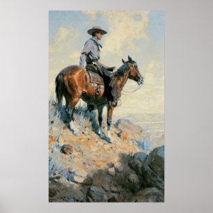 Vintager Cowboy, Sentinel der Ebenen von Dunton Poster