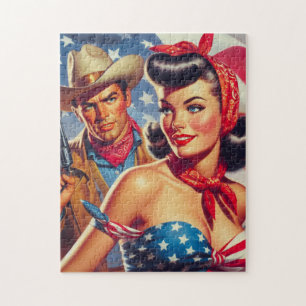 Vintager Cowboy und Button Up Puzzle
