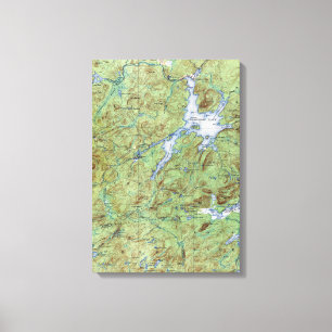 Vintager Cranberry Lake New York Topografische Kar Leinwanddruck