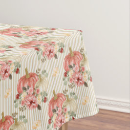 Vintager Cream Red Pumpkin Herbst Streifen Tischdecke