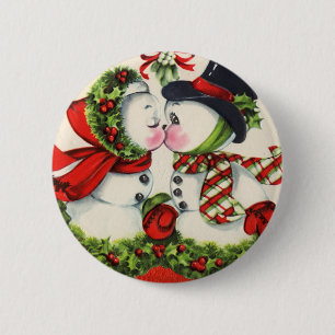 Vintager Crhistmas Kuss Button