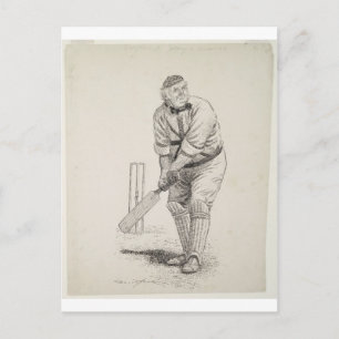 Vintager Cricket-Spieler Postkarte