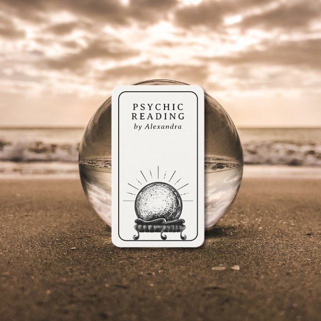 Vintager Crystal Ball Psychischer Medium QR Code Visitenkarte (Vintage Crystal Ball Psychic Medium QR code Business Card)