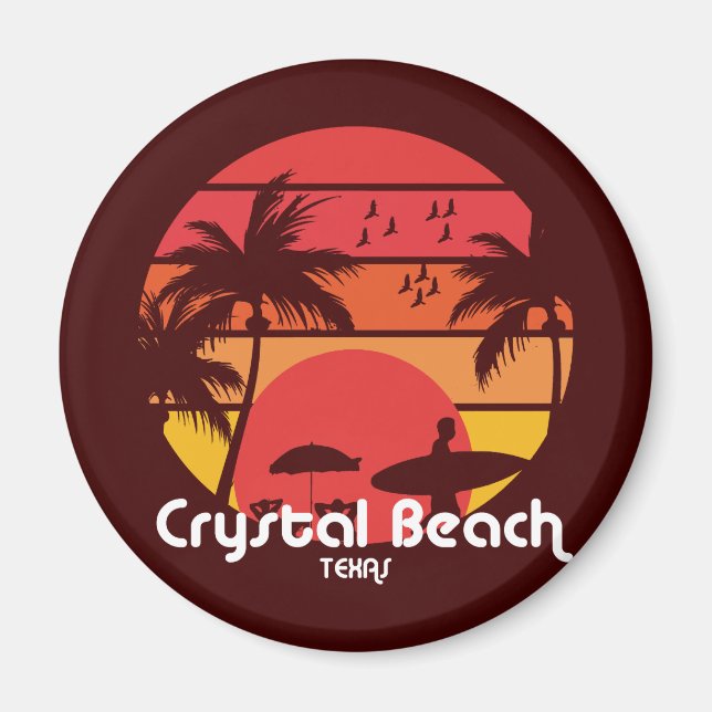 Vintager Crystal Beach Texas Magnet (Vorne)